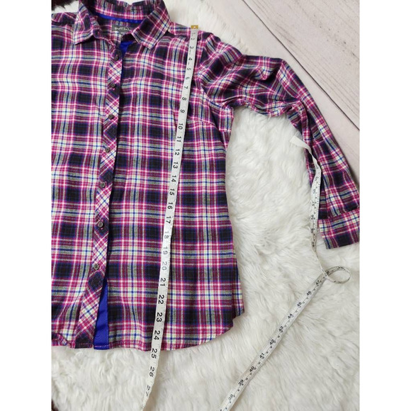 Eddie Bauer Womens Button Up Shirt Multicolor Plaid Long Sleeve Cuff Collar M - Picture 4 of 6